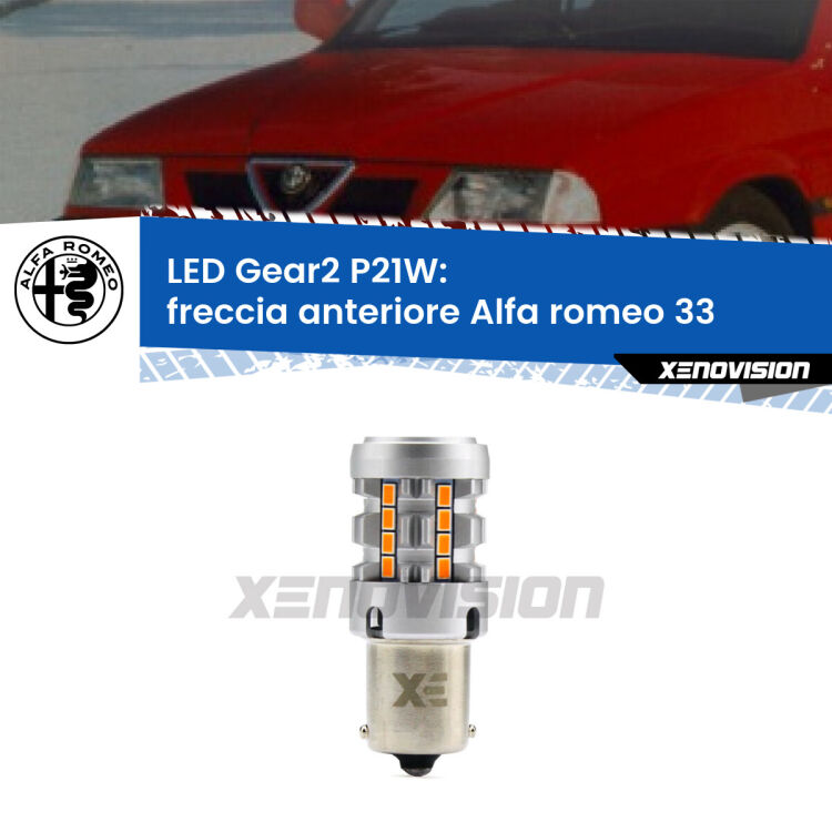 FINE SERIE: NO GARANZIA <strong>Freccia Anteriore LED no-spie per Alfa romeo 33</strong>  1990 - 1994. Lampada <strong>P21W</strong> modello Gear2 no Hyperflash.