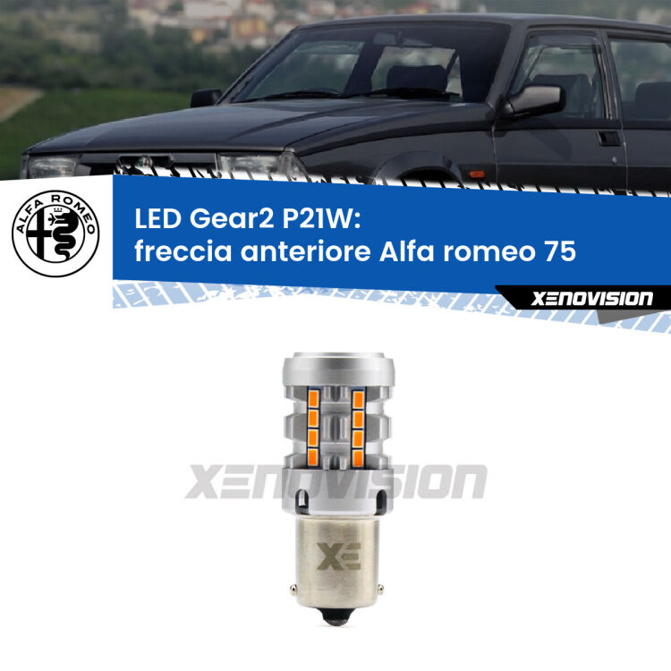 FINE SERIE: NO GARANZIA <strong>Freccia Anteriore LED no-spie per Alfa romeo 75</strong>  1985 - 1992. Lampada <strong>P21W</strong> modello Gear2 no Hyperflash.