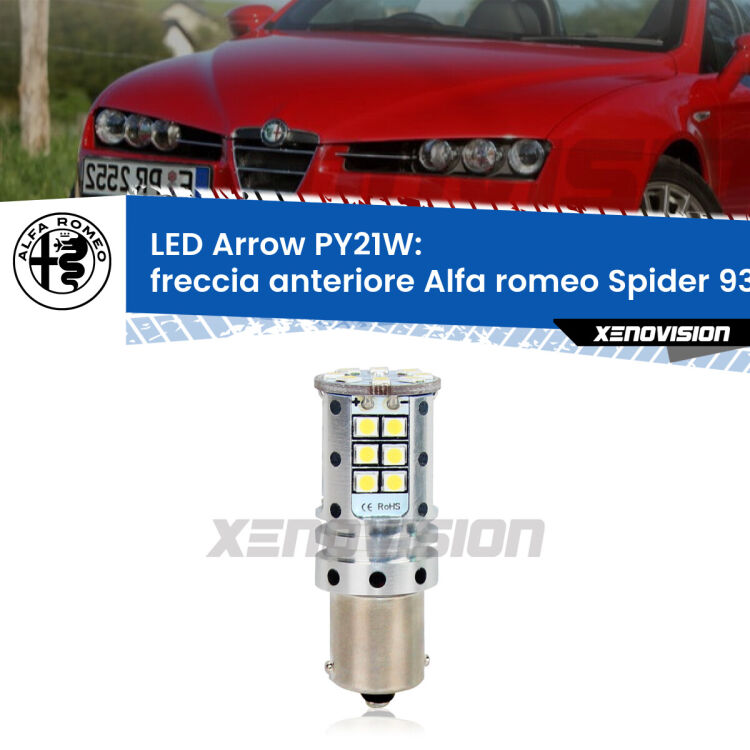 <strong>Freccia Anteriore LED no-spie per Alfa romeo Spider</strong> 939 2006 - 2010. Lampada <strong>PY21W</strong> modello top di gamma Arrow.