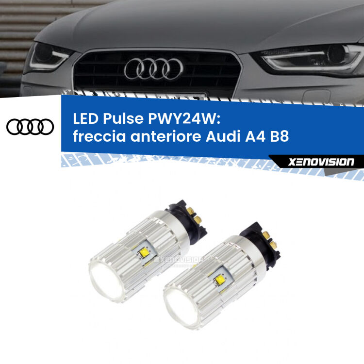 <strong>Freccia Anteriore LED no-spie per Audi A4</strong> B8 restyling. Coppia lampade <strong>PWY24W</strong> modello Pulse di Xenovision.