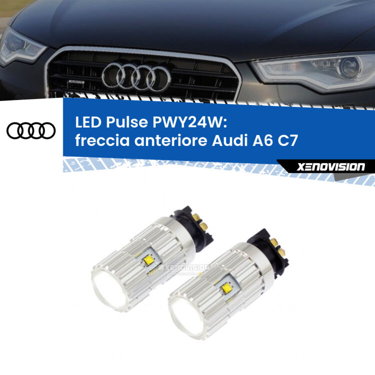 <strong>Freccia Anteriore LED no-spie per Audi A6</strong> C7 fari xenon restyling. Coppia lampade <strong>PWY24W</strong> modello Pulse di Xenovision.