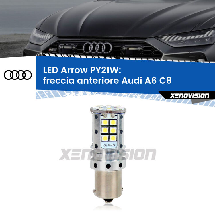 <strong>Freccia Anteriore LED no-spie per Audi A6</strong> C8 2018 in poi. Lampada <strong>PY21W</strong> modello top di gamma Arrow.