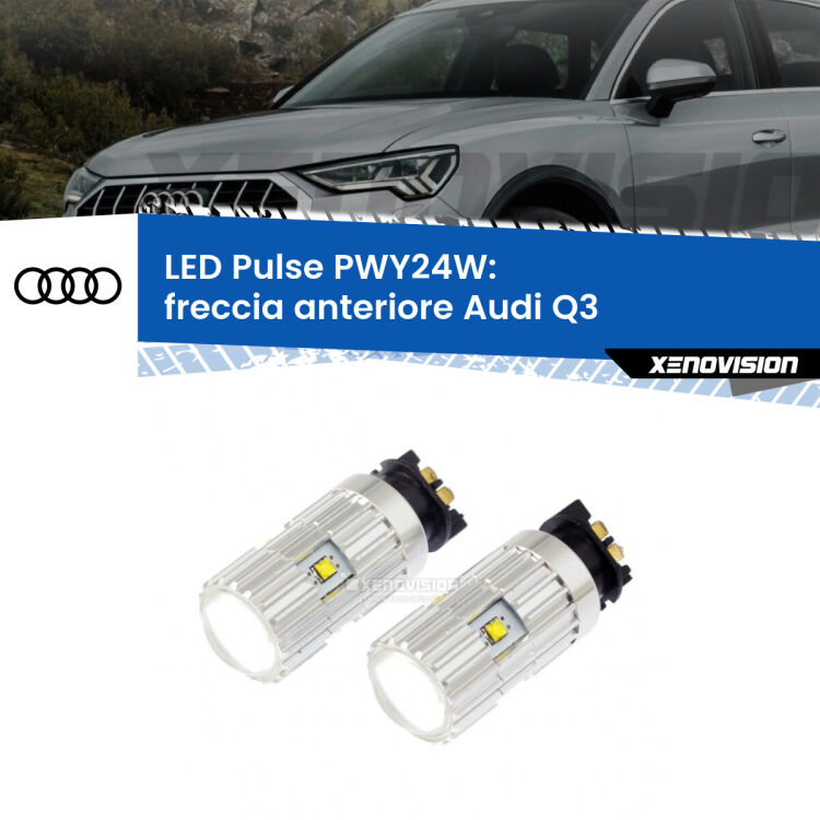 <strong>Freccia Anteriore LED no-spie per Audi Q3</strong>  in poi. Coppia lampade <strong>PWY24W</strong> modello Pulse di Xenovision.