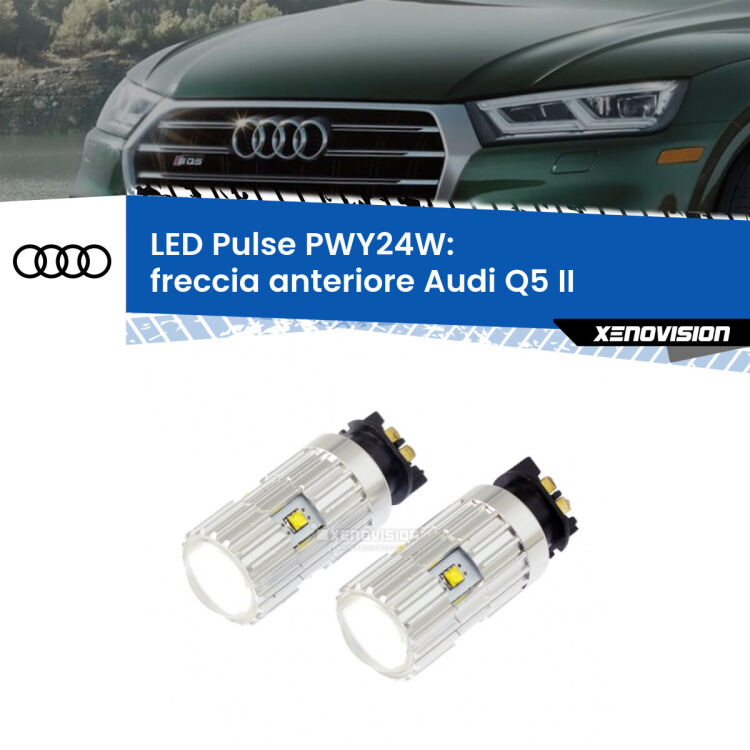 <strong>Freccia Anteriore LED no-spie per Audi Q5</strong> II in poi. Coppia lampade <strong>PWY24W</strong> modello Pulse di Xenovision.