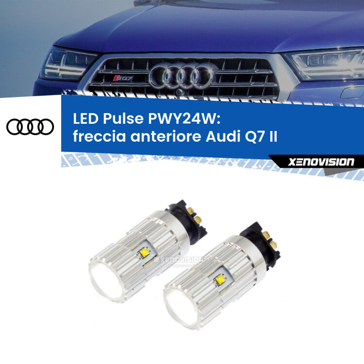 <strong>Freccia Anteriore LED no-spie per Audi Q7</strong> II con fari xenon. Coppia lampade <strong>PWY24W</strong> modello Pulse di Xenovision.