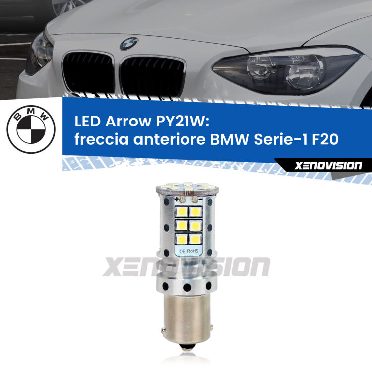 <strong>Freccia Anteriore LED no-spie per BMW Serie-1</strong> F20 2010 - 2019. Lampada <strong>PY21W</strong> modello top di gamma Arrow.