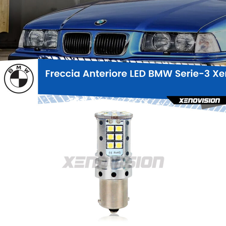 <strong>LED </strong><strong>P21W</strong><strong> p</strong><strong><strong>e</strong>r freccia anteriore BMW Serie-3</strong>. 8x volte più luce, No Hyperflash, dimensioni compatte. Qualità Massima.