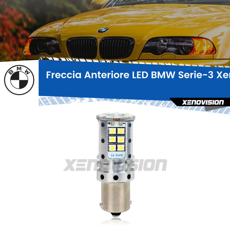 <strong>LED </strong><strong>P21W</strong><strong> p</strong><strong><strong>e</strong>r freccia anteriore BMW Serie-3</strong>. 8x volte più luce, No Hyperflash, dimensioni compatte. Qualità Massima.