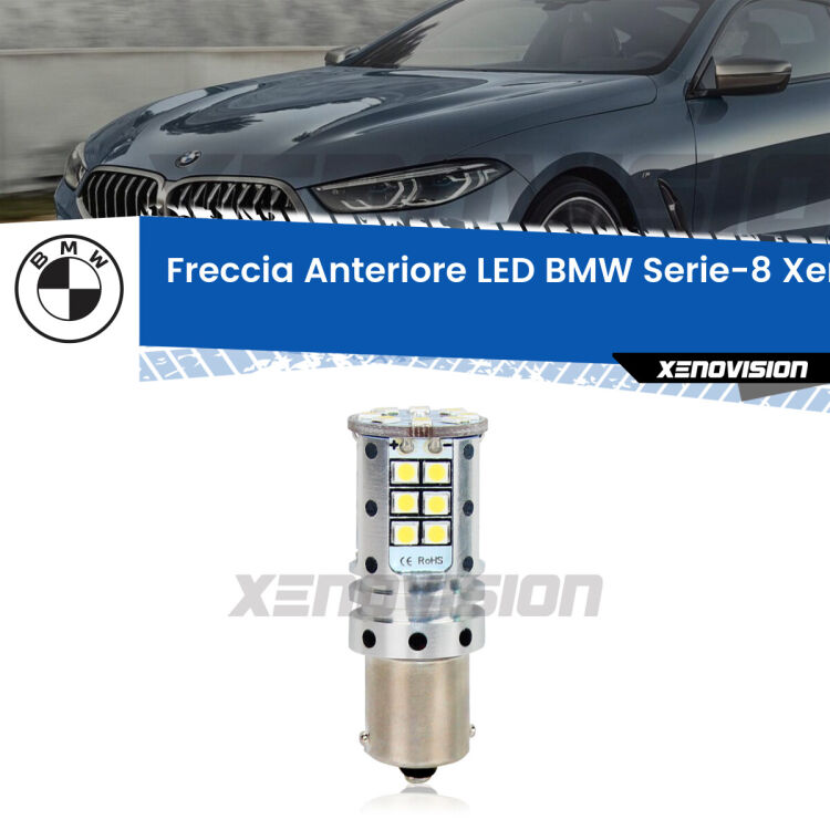 <strong>LED </strong><strong>P21W</strong><strong> p</strong><strong><strong>e</strong>r freccia anteriore BMW Serie-8</strong>. 8x volte più luce, No Hyperflash, dimensioni compatte. Qualità Massima.