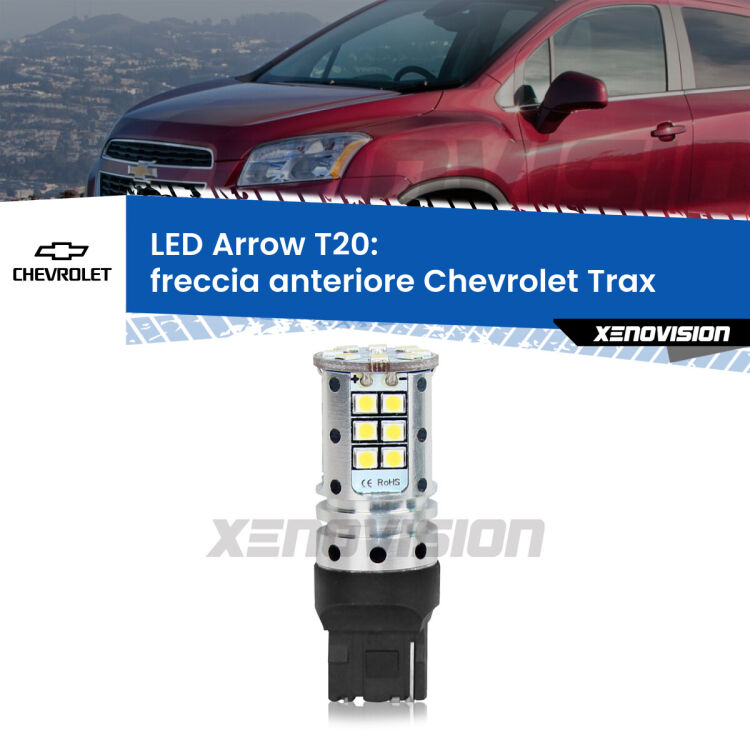 <strong>Freccia Anteriore LED no-spie per Chevrolet Trax</strong>  2012 in poi. Lampada <strong>T20</strong> no Hyperflash modello Arrow.