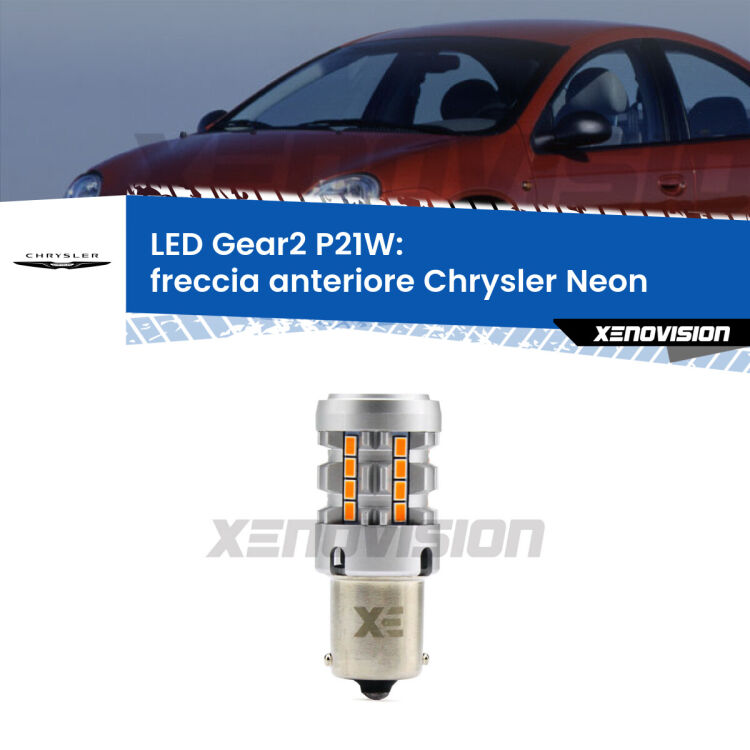 FINE SERIE: NO GARANZIA <strong>Freccia Anteriore LED no-spie per Chrysler Neon</strong>  1994 - 1999. Lampada <strong>P21W</strong> modello Gear2 no Hyperflash.