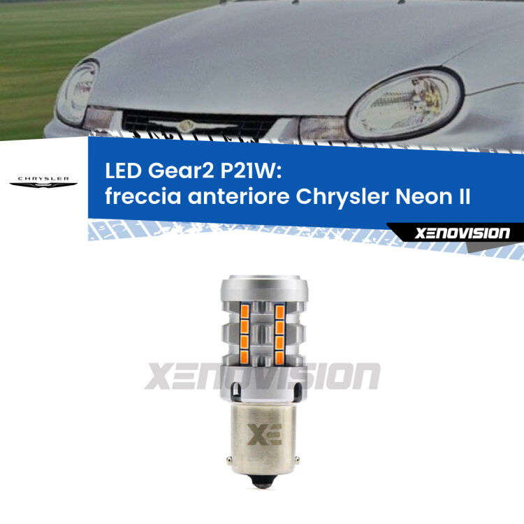 FINE SERIE: NO GARANZIA <strong>Freccia Anteriore LED no-spie per Chrysler Neon II</strong>  1999 - 2006. Lampada <strong>P21W</strong> modello Gear2 no Hyperflash.