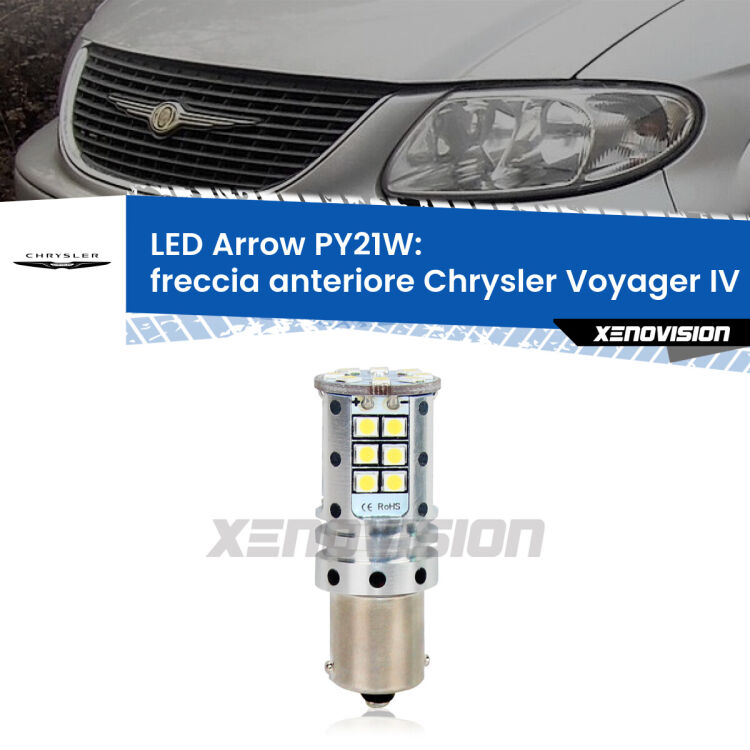 <strong>Freccia Anteriore LED no-spie per Chrysler Voyager IV</strong>  2000 - 2007. Lampada <strong>PY21W</strong> modello top di gamma Arrow.