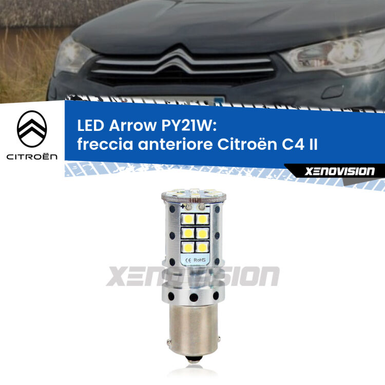 <strong>Freccia Anteriore LED no-spie per Citroën C4</strong> II 2009 - 2016. Lampada <strong>PY21W</strong> modello top di gamma Arrow.