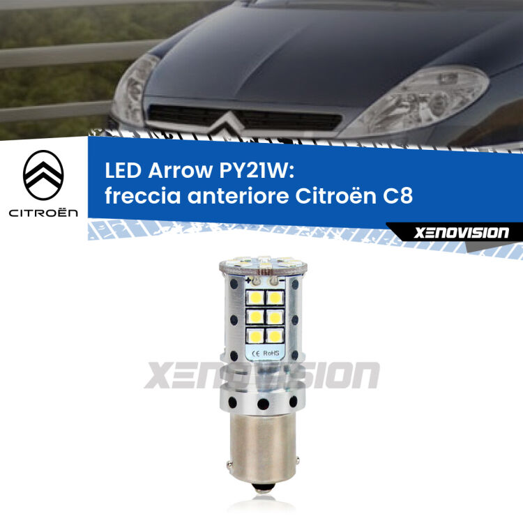 <strong>Freccia Anteriore LED no-spie per Citroën C8</strong>  2002 - 2010. Lampada <strong>PY21W</strong> modello top di gamma Arrow.