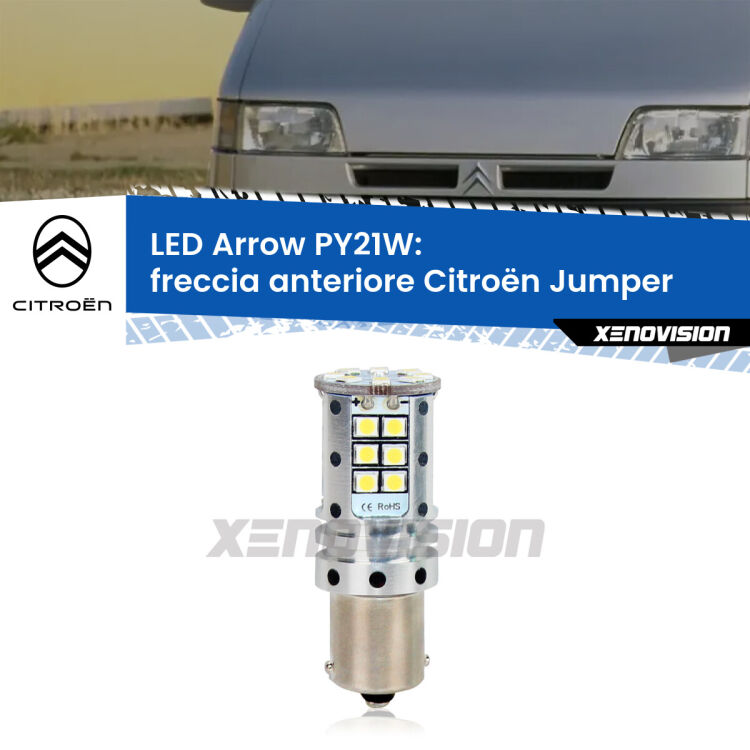 <strong>Freccia Anteriore LED no-spie per Citroën Jumper</strong>  1994 - 2002. Lampada <strong>PY21W</strong> modello top di gamma Arrow.