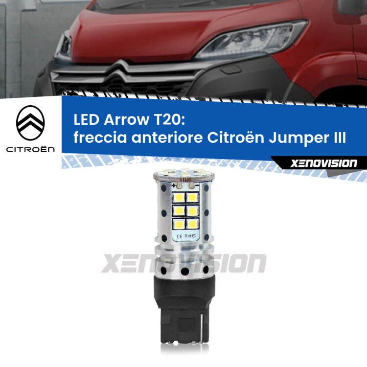 <strong>Freccia Anteriore LED no-spie per Citroën Jumper</strong> III in poi. Lampada <strong>T20</strong> no Hyperflash modello Arrow.