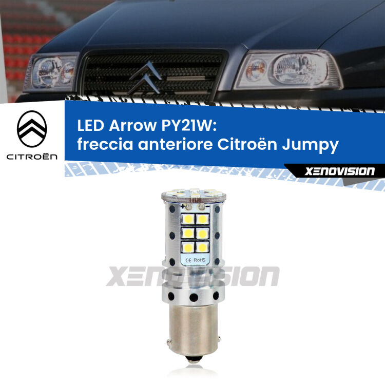 <strong>Freccia Anteriore LED no-spie per Citroën Jumpy</strong>  1994 - 2005. Lampada <strong>PY21W</strong> modello top di gamma Arrow.