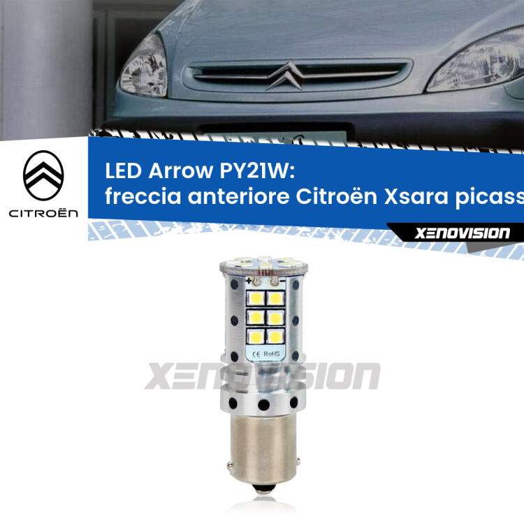 <strong>Freccia Anteriore LED no-spie per Citroën Xsara picasso</strong>  1999 - 2012. Lampada <strong>PY21W</strong> modello top di gamma Arrow.