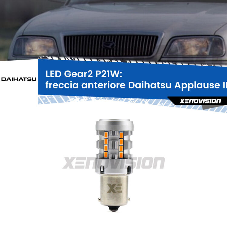 <strong>Freccia Anteriore LED no-spie per Daihatsu Applause</strong> II 1997 - 2000. Lampada <strong>P21W</strong> modello Gear2 no Hyperflash.