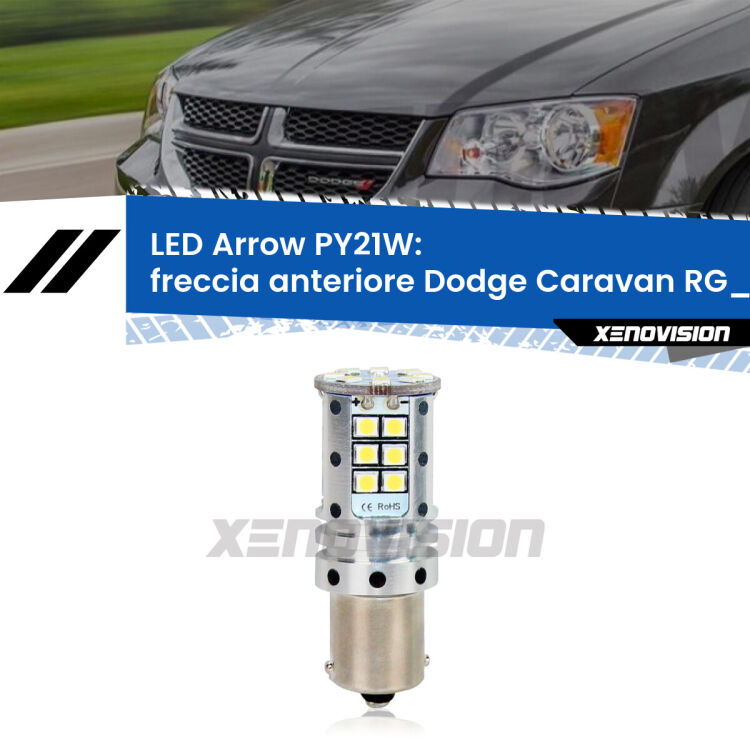 <strong>Freccia Anteriore LED no-spie per Dodge Caravan</strong> RG_ 2000 - 2007. Lampada <strong>PY21W</strong> modello top di gamma Arrow.