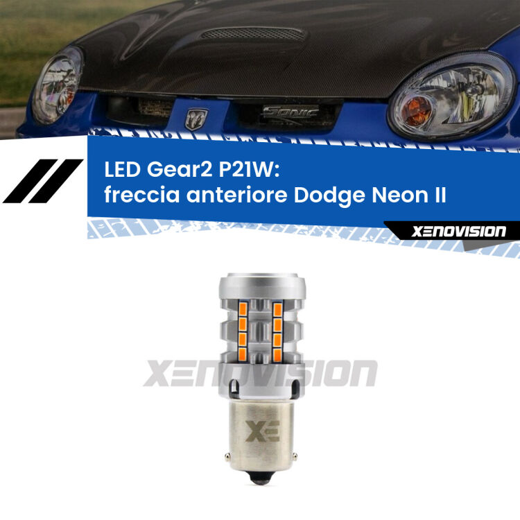 FINE SERIE: NO GARANZIA <strong>Freccia Anteriore LED no-spie per Dodge Neon</strong> II 1999 - 2005. Lampada <strong>P21W</strong> modello Gear2 no Hyperflash.