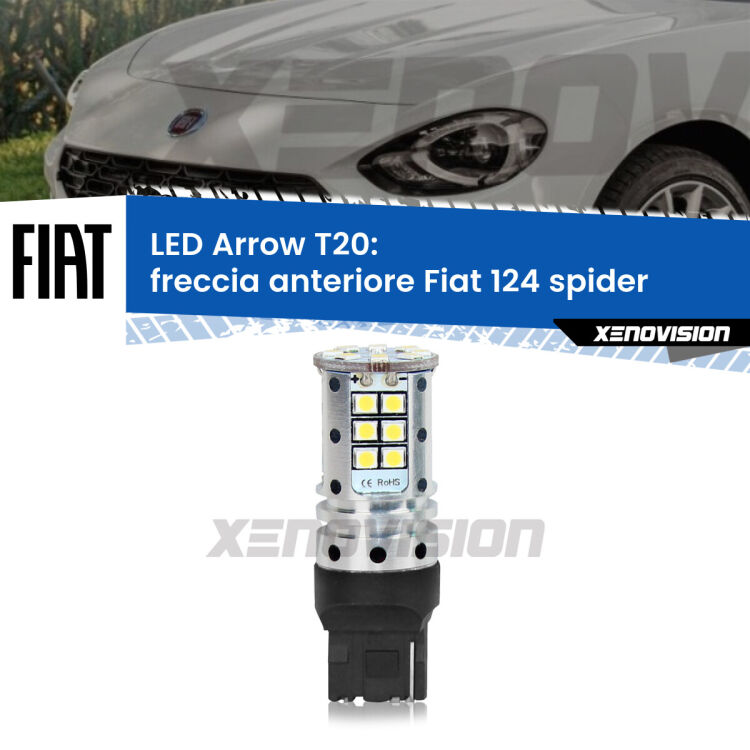 <strong>Freccia Anteriore LED no-spie per Fiat 124 spider</strong>  2016 in poi. Lampada <strong>T20</strong> no Hyperflash modello Arrow.