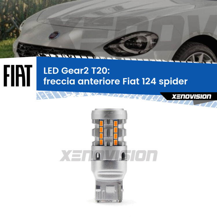 FINE SERIE: NO GARANZIA <strong>Freccia Anteriore LED no-spie per Fiat 124 spider</strong>  2016 in poi. Lampada <strong>T20</strong> modello Gear2 no Hyperflash.