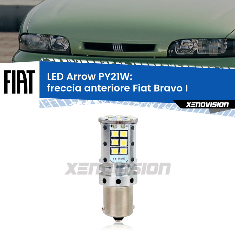 <strong>Freccia Anteriore LED no-spie per Fiat Bravo I</strong>  1995 - 2001. Lampada <strong>PY21W</strong> modello top di gamma Arrow.