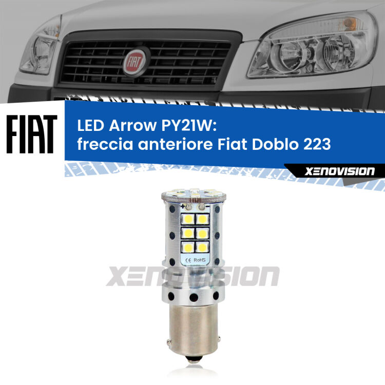 <strong>Freccia Anteriore LED no-spie per Fiat Doblo</strong> 223 2000 - 2010. Lampada <strong>PY21W</strong> modello top di gamma Arrow.