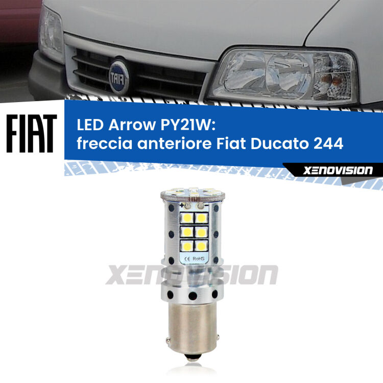 <strong>Freccia Anteriore LED no-spie per Fiat Ducato</strong> 244 2002 - 2006. Lampada <strong>PY21W</strong> modello top di gamma Arrow.