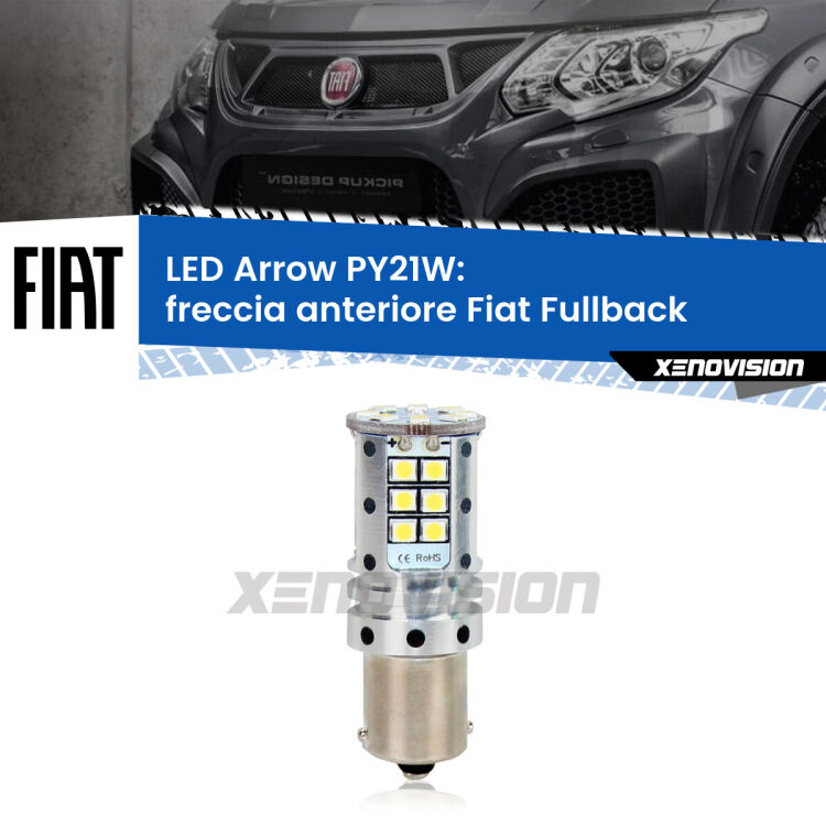 <strong>Freccia Anteriore LED no-spie per Fiat Fullback</strong>  2016 - 2019. Lampada <strong>PY21W</strong> modello top di gamma Arrow.