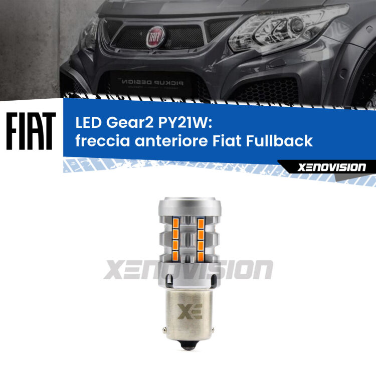 FINE SERIE: NO GARANZIA <strong>Freccia Anteriore LED no-spie per Fiat Fullback</strong>  2016 - 2019. Lampada <strong>PY21W</strong> modello Gear2 no Hyperflash.