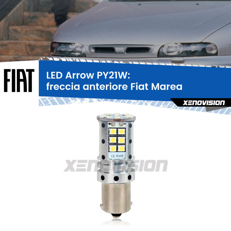 <strong>Freccia Anteriore LED no-spie per Fiat Marea</strong>  1996 - 2002. Lampada <strong>PY21W</strong> modello top di gamma Arrow.