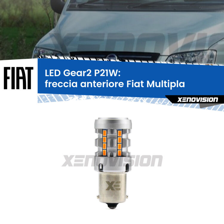 FINE SERIE: NO GARANZIA <strong>Freccia Anteriore LED no-spie per Fiat Multipla</strong>  1999 - 2003. Lampada <strong>P21W</strong> modello Gear2 no Hyperflash.