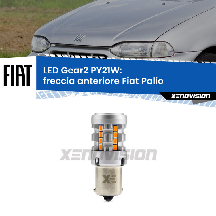 FINE SERIE: NO GARANZIA <strong>Freccia Anteriore LED no-spie per Fiat Palio</strong>  1996 - 2003. Lampada <strong>PY21W</strong> modello Gear2 no Hyperflash.