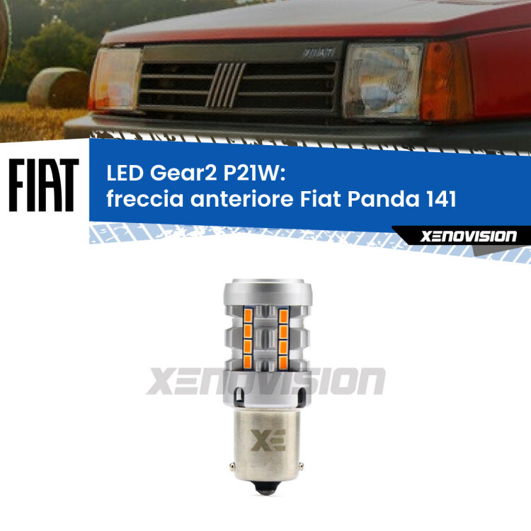 FINE SERIE: NO GARANZIA <strong>Freccia Anteriore LED no-spie per Fiat Panda</strong> 141 1982 - 2004. Lampada <strong>P21W</strong> modello Gear2 no Hyperflash.