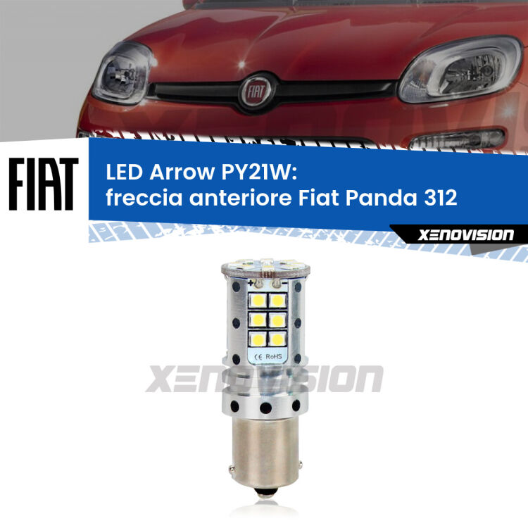 <strong>Freccia Anteriore LED no-spie per Fiat Panda</strong> 312 2012 in poi. Lampada <strong>PY21W</strong> modello top di gamma Arrow.