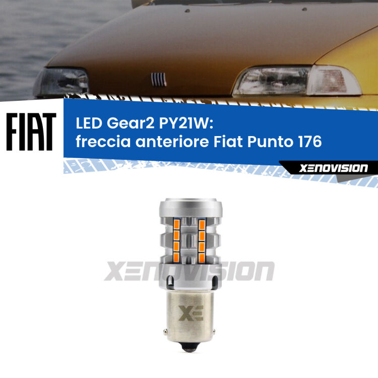 FINE SERIE: NO GARANZIA <strong>Freccia Anteriore LED no-spie per Fiat Punto</strong> 176 1993 - 1999. Lampada <strong>PY21W</strong> modello Gear2 no Hyperflash.