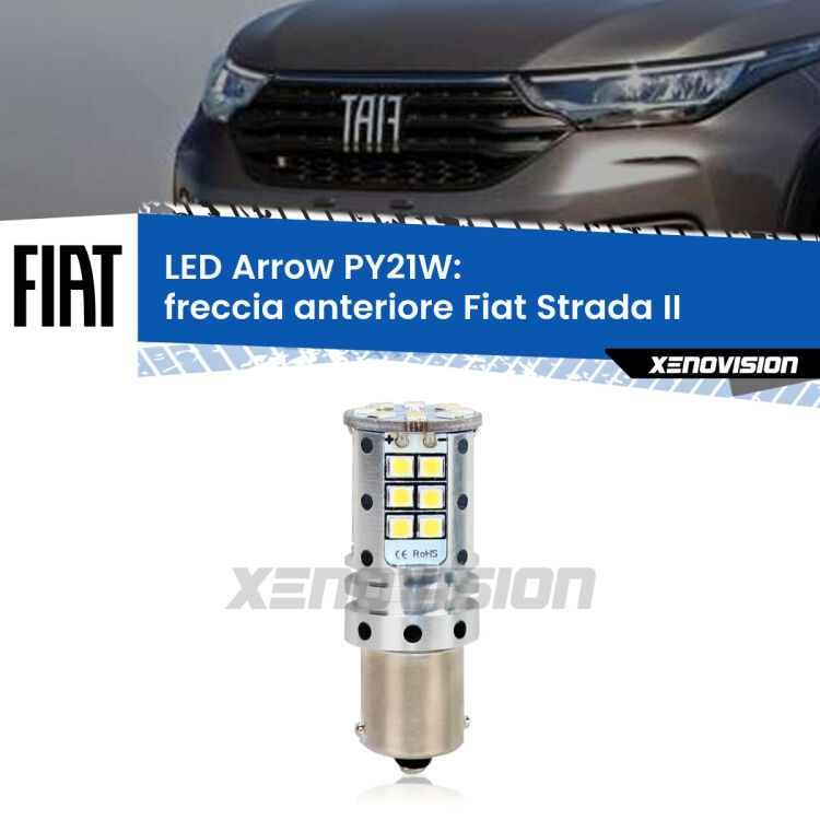 <strong>Freccia Anteriore LED no-spie per Fiat Strada</strong> II 2017 in poi. Lampada <strong>PY21W</strong> modello top di gamma Arrow.