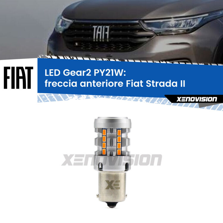 FINE SERIE: NO GARANZIA <strong>Freccia Anteriore LED no-spie per Fiat Strada</strong> II 2017 in poi. Lampada <strong>PY21W</strong> modello Gear2 no Hyperflash.