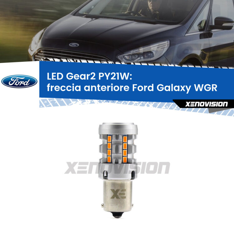 <strong>Freccia Anteriore LED no-spie per Ford Galaxy</strong> WGR 1995 - 2006. Lampada <strong>PY21W</strong> modello Gear2 no Hyperflash.