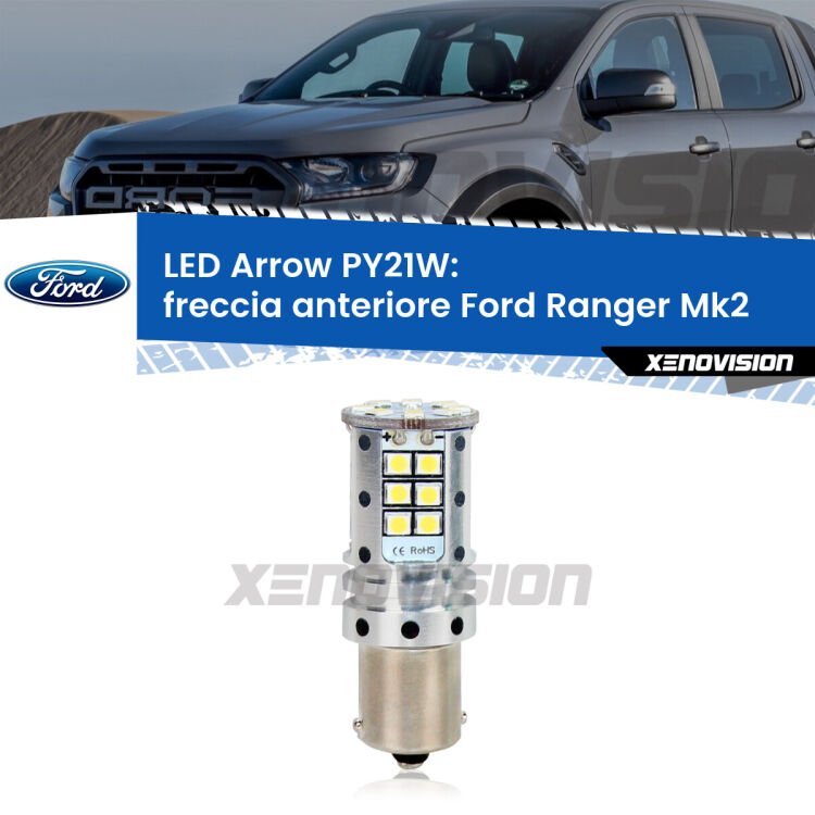 <strong>Freccia Anteriore LED no-spie per Ford Ranger</strong> Mk2 2006 - 2012. Lampada <strong>PY21W</strong> modello top di gamma Arrow.