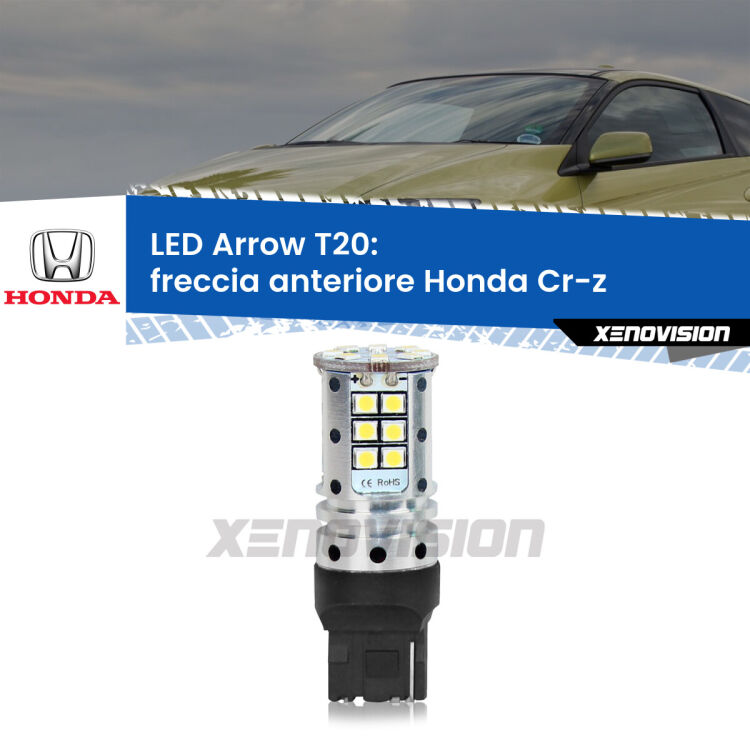 <strong>Freccia Anteriore LED no-spie per Honda Cr-z</strong>  2010 - 2016. Lampada <strong>T20</strong> no Hyperflash modello Arrow.