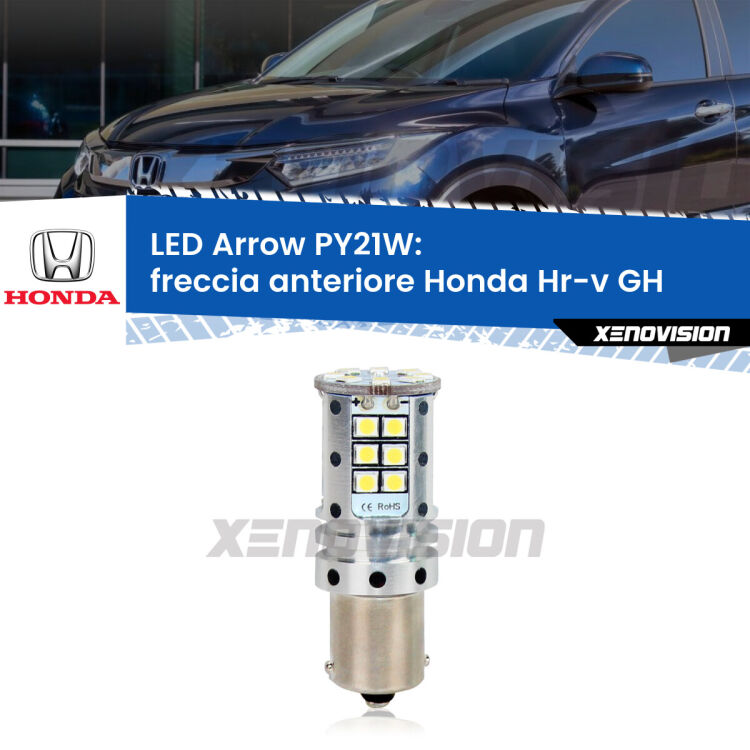 <strong>Freccia Anteriore LED no-spie per Honda Hr-v</strong> GH 1998 - 2012. Lampada <strong>PY21W</strong> modello top di gamma Arrow.