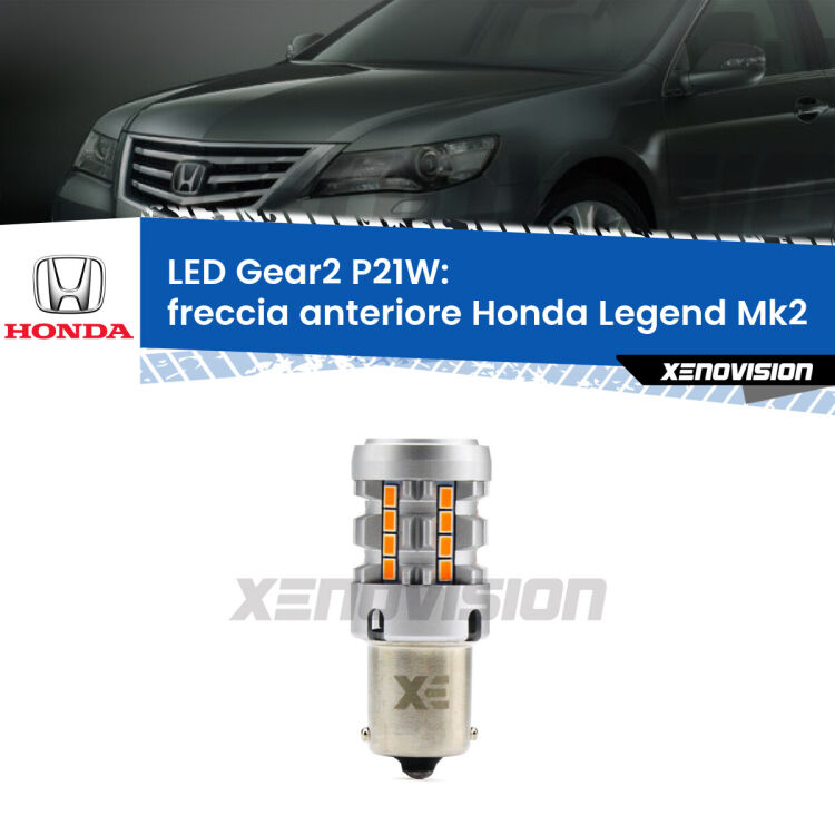 FINE SERIE: NO GARANZIA <strong>Freccia Anteriore LED no-spie per Honda Legend</strong> Mk2 1991 - 1996. Lampada <strong>P21W</strong> modello Gear2 no Hyperflash.