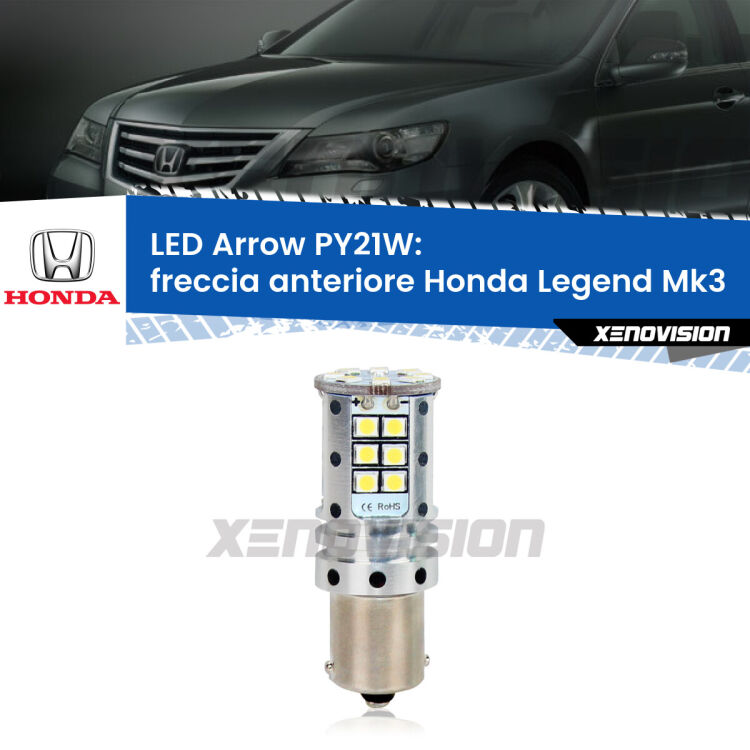 <strong>Freccia Anteriore LED no-spie per Honda Legend</strong> Mk3 1996 - 2004. Lampada <strong>PY21W</strong> modello top di gamma Arrow.