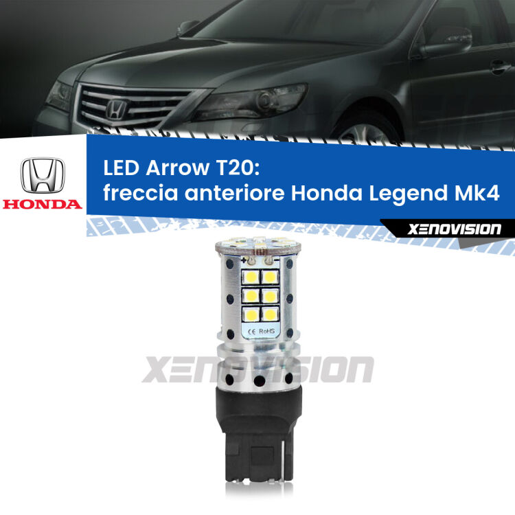 <strong>Freccia Anteriore LED no-spie per Honda Legend</strong> Mk4 2006 - 2013. Lampada <strong>T20</strong> no Hyperflash modello Arrow.