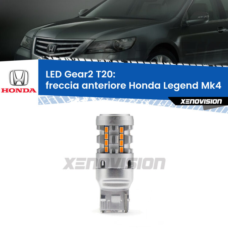 FINE SERIE: NO GARANZIA <strong>Freccia Anteriore LED no-spie per Honda Legend</strong> Mk4 2006 - 2013. Lampada <strong>T20</strong> modello Gear2 no Hyperflash.