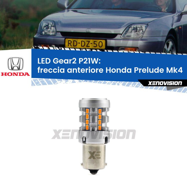 FINE SERIE: NO GARANZIA <strong>Freccia Anteriore LED no-spie per Honda Prelude</strong> Mk4 1992 - 1996. Lampada <strong>P21W</strong> modello Gear2 no Hyperflash.